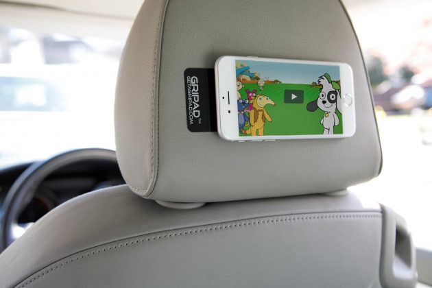 Stick phone to back of a car seat